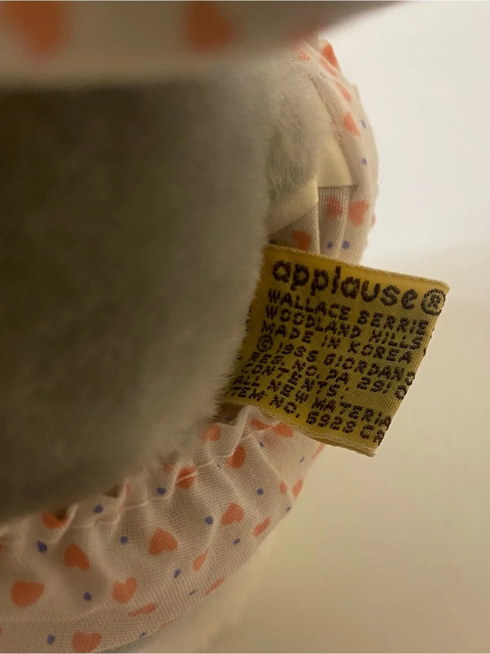 Applause Sad Sam Honey Plush With Heart Bonnet 8” Stuffed Animal Puppy Dog